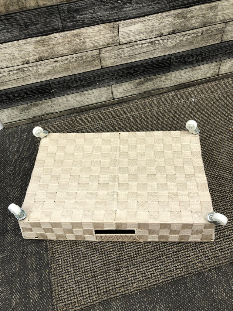 LIGHT ROSE UNDER BED STORAGE W WHEELS.