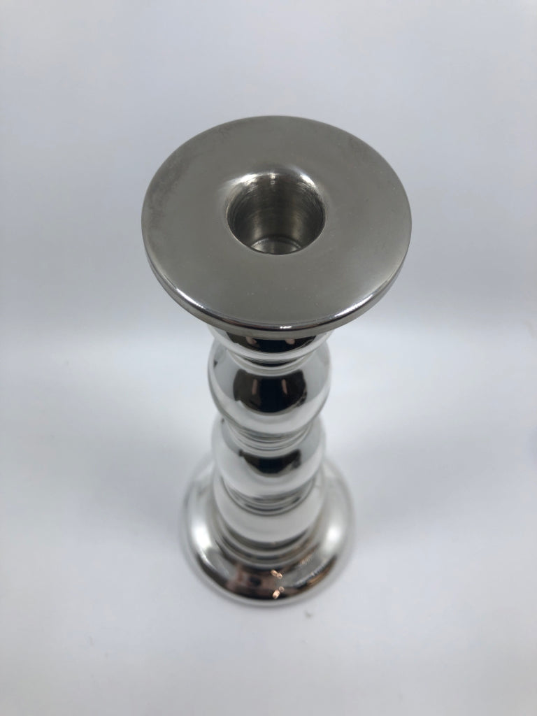 STACKED POLISH CHROME IKEA CANDLESTICK HOLDER.