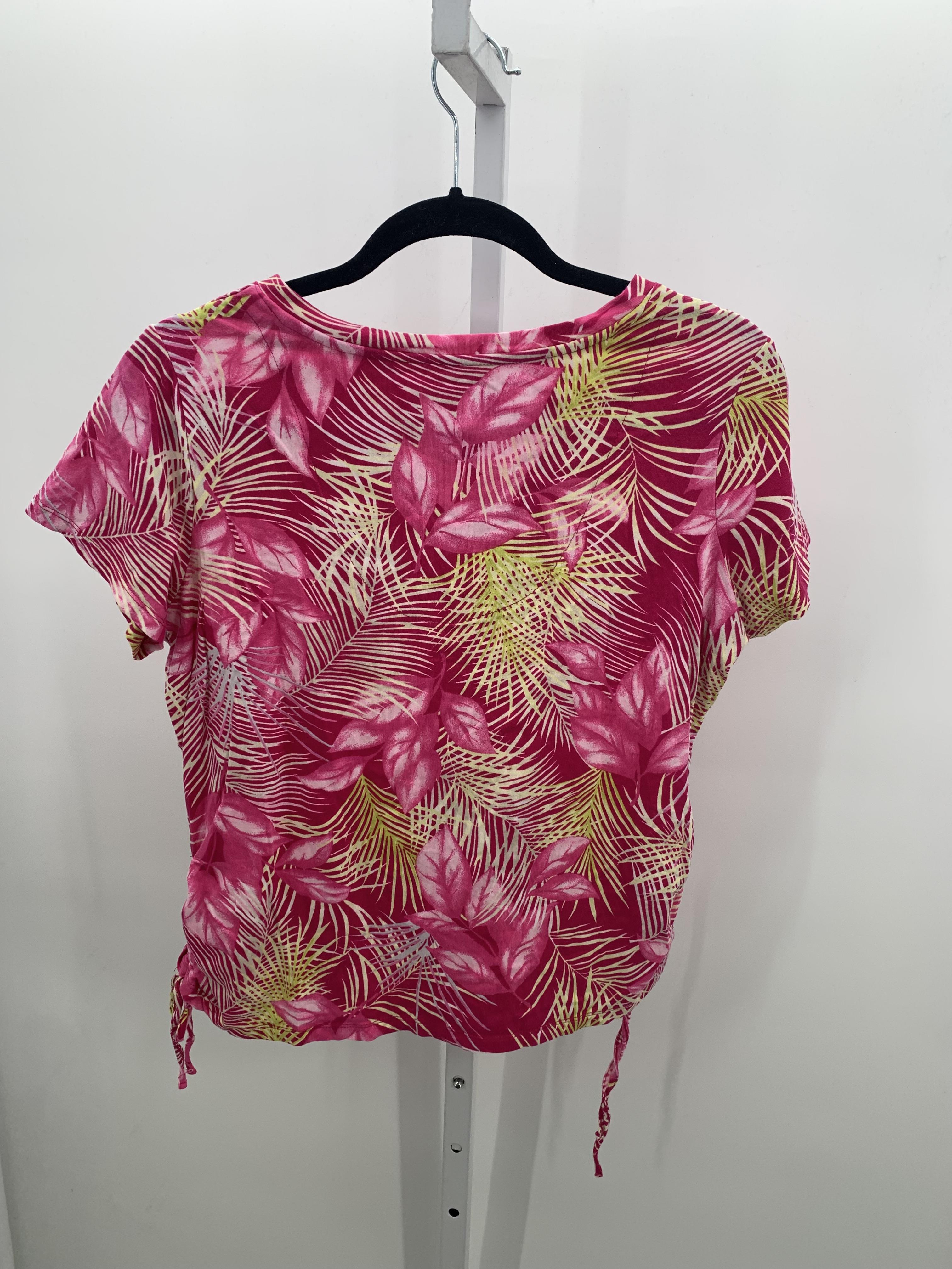 Caribbean Joe Size Large Petite Petite Short Sleeve Shirt
