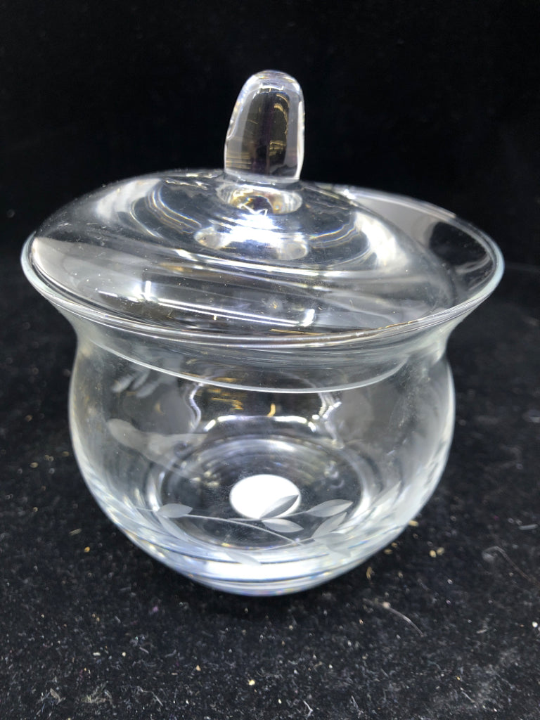 2PC PRINCESS HOUSE ETCHED SUGAR AND CREAMER.