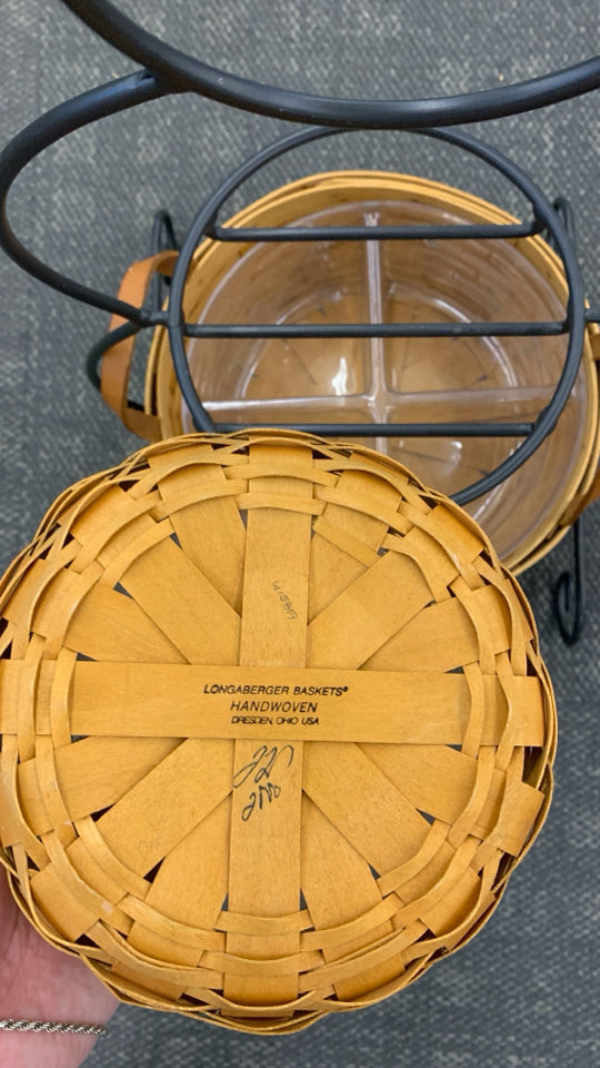 3PC SNOWMAN BASKET HOLDER + 2 BASKETS.