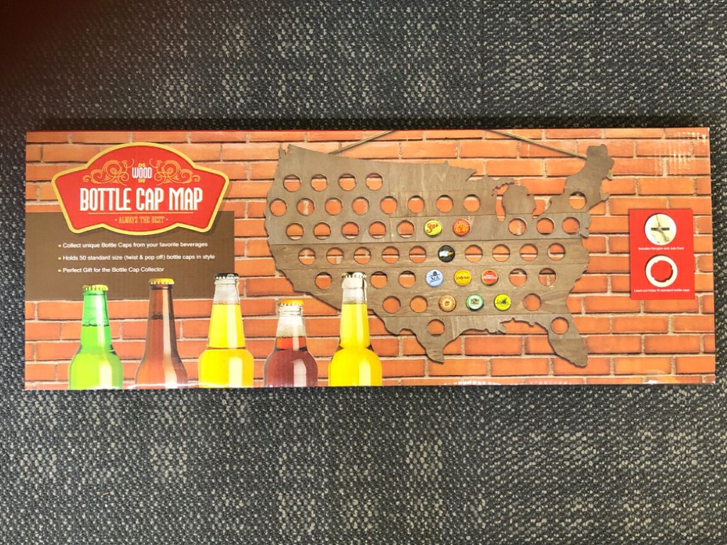 NIB BOTTLE CAP USA MAP.