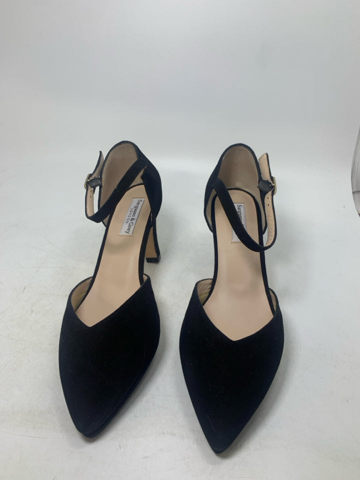 Sargasso & Grey Suede Buckle Mary Jane Heels