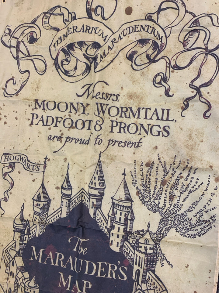 HARRY POTTER THE MARAUDERS MAP CANVAS WALL HANGING.