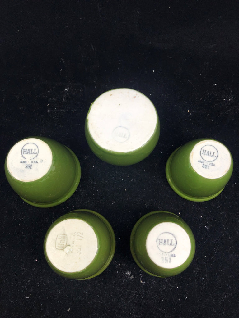 5PC GREEN SAKE CUPS SET.