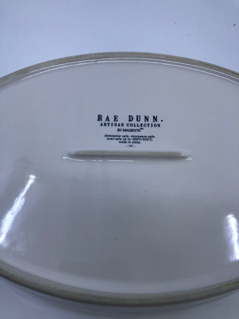 WHITE OVAL "BAKE" DISH-RAE DUNN.