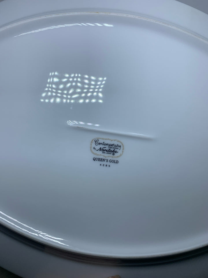 VTG OVAL QUEEN'S GOLD OVAL SERVING PLATTER.