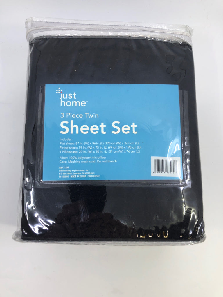 NIP TWIN SHEET SET BLACK.