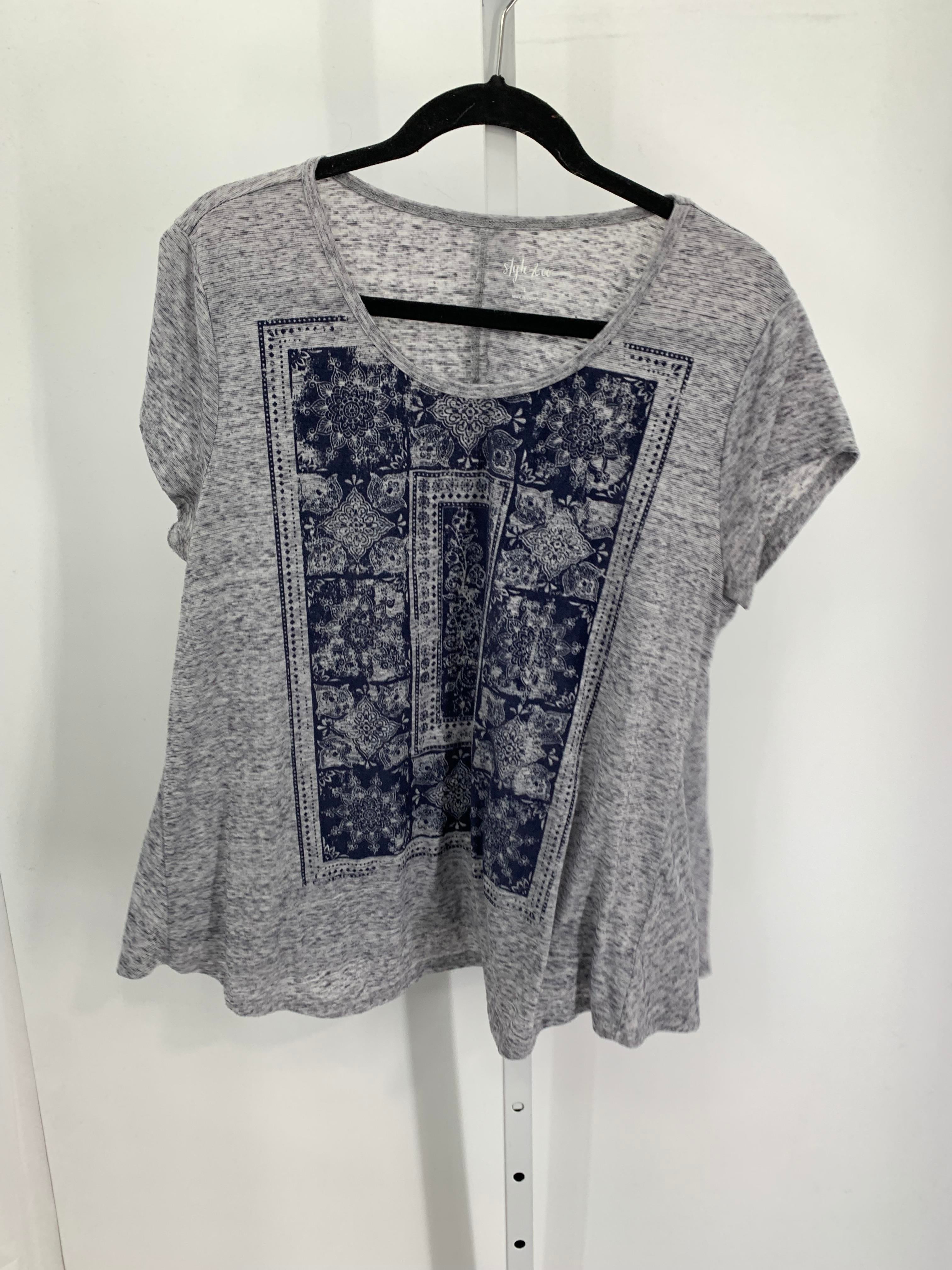 Style & Co. Size Large Misses Short Sleeve Shirt