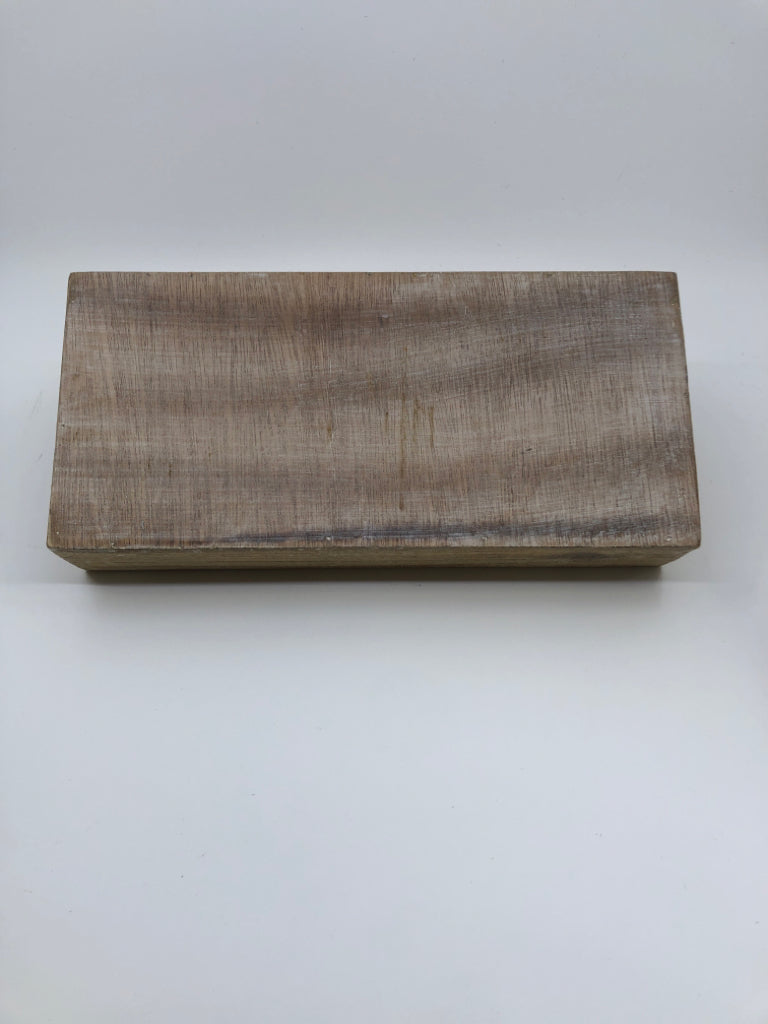 WHITE WASHED WOOD WALL HANGING SHELF.