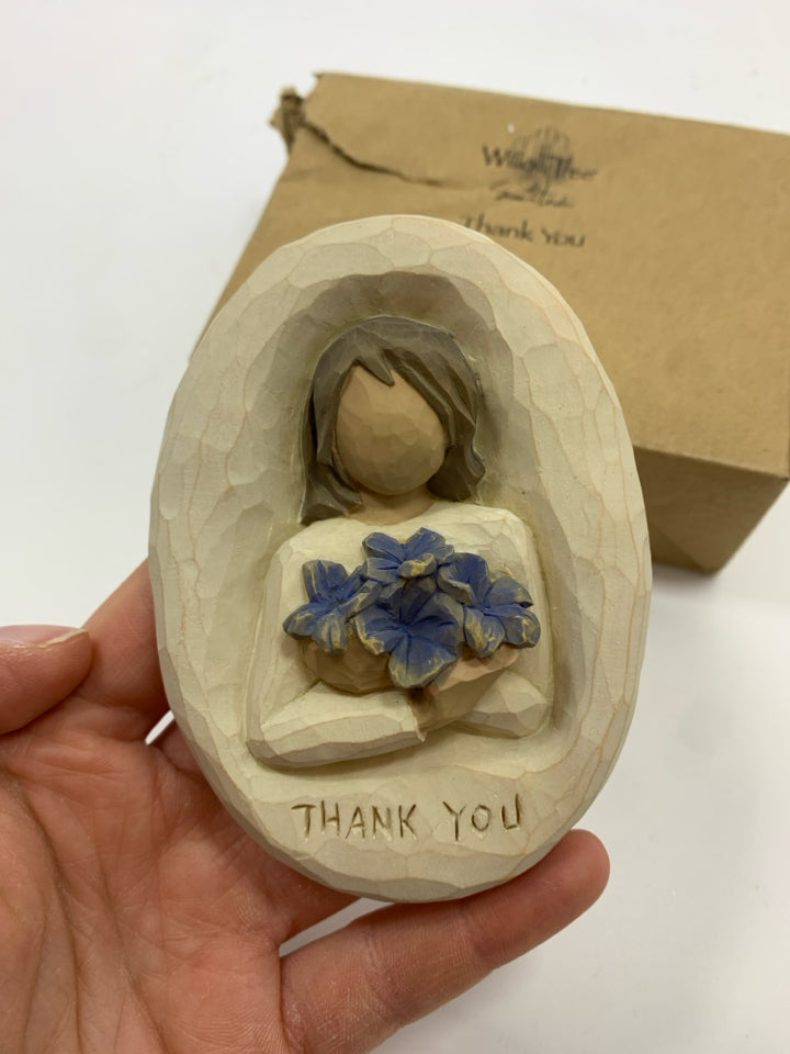 NIB WILLOW TREE THANK YOU FIGURINE PLAQUE.