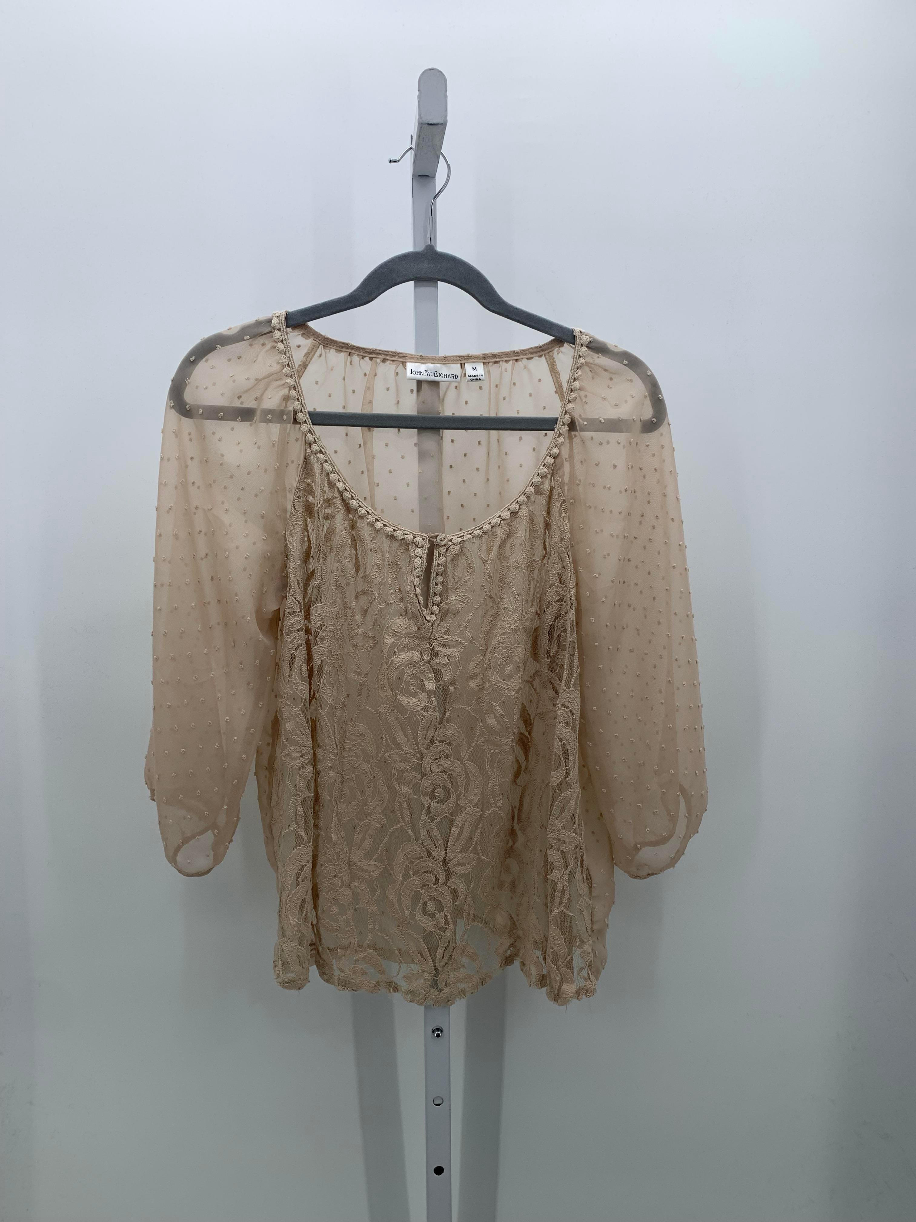 John Paul Richard Size Medium Misses 3/4 Sleeve Shirt