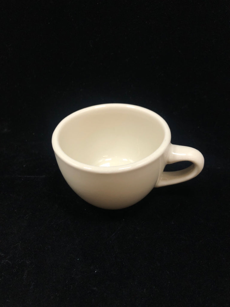 10 CREAM CERAMIC COFFEE CUPS.