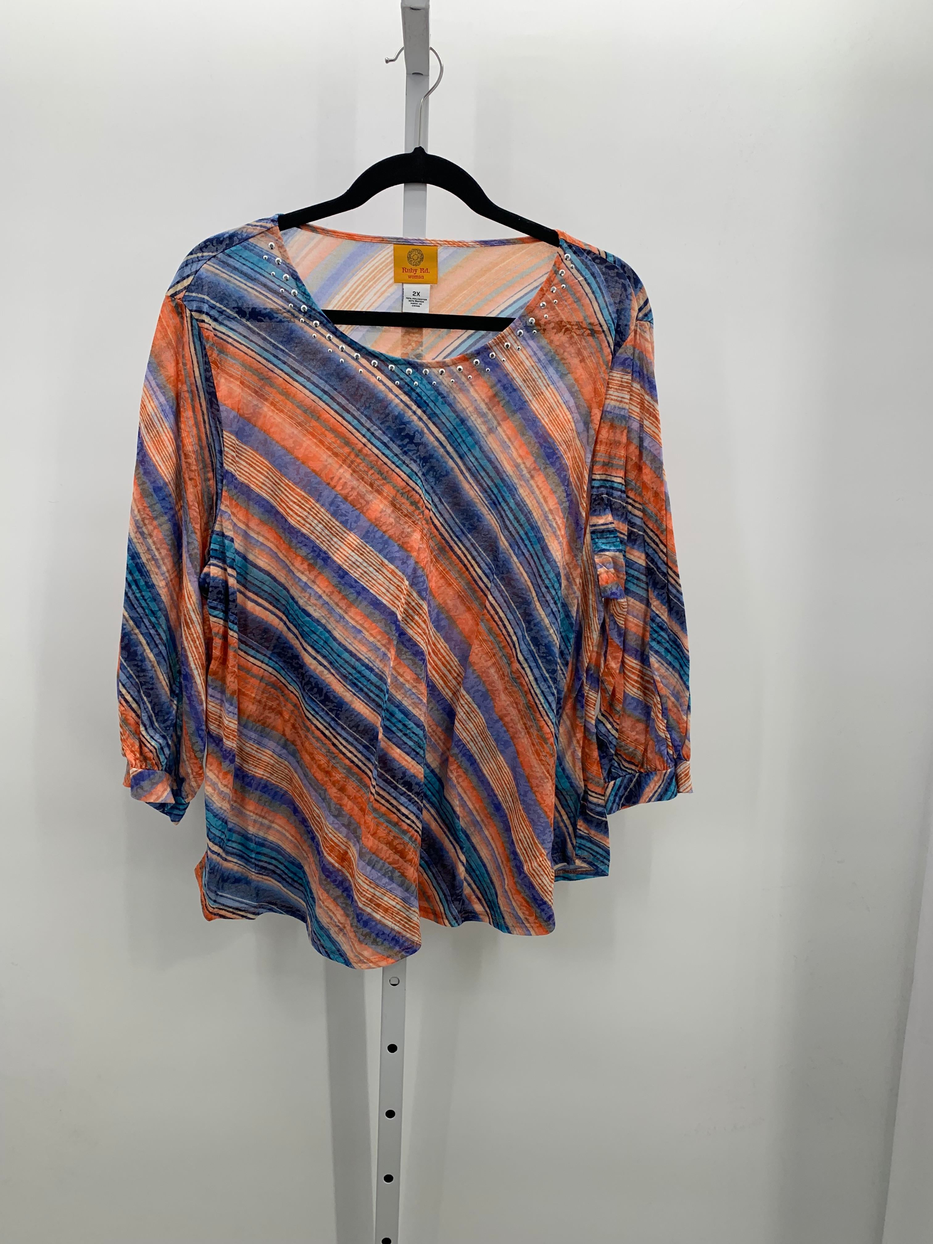 Ruby Rd. Size 2X Womens 3/4 Sleeve Shirt