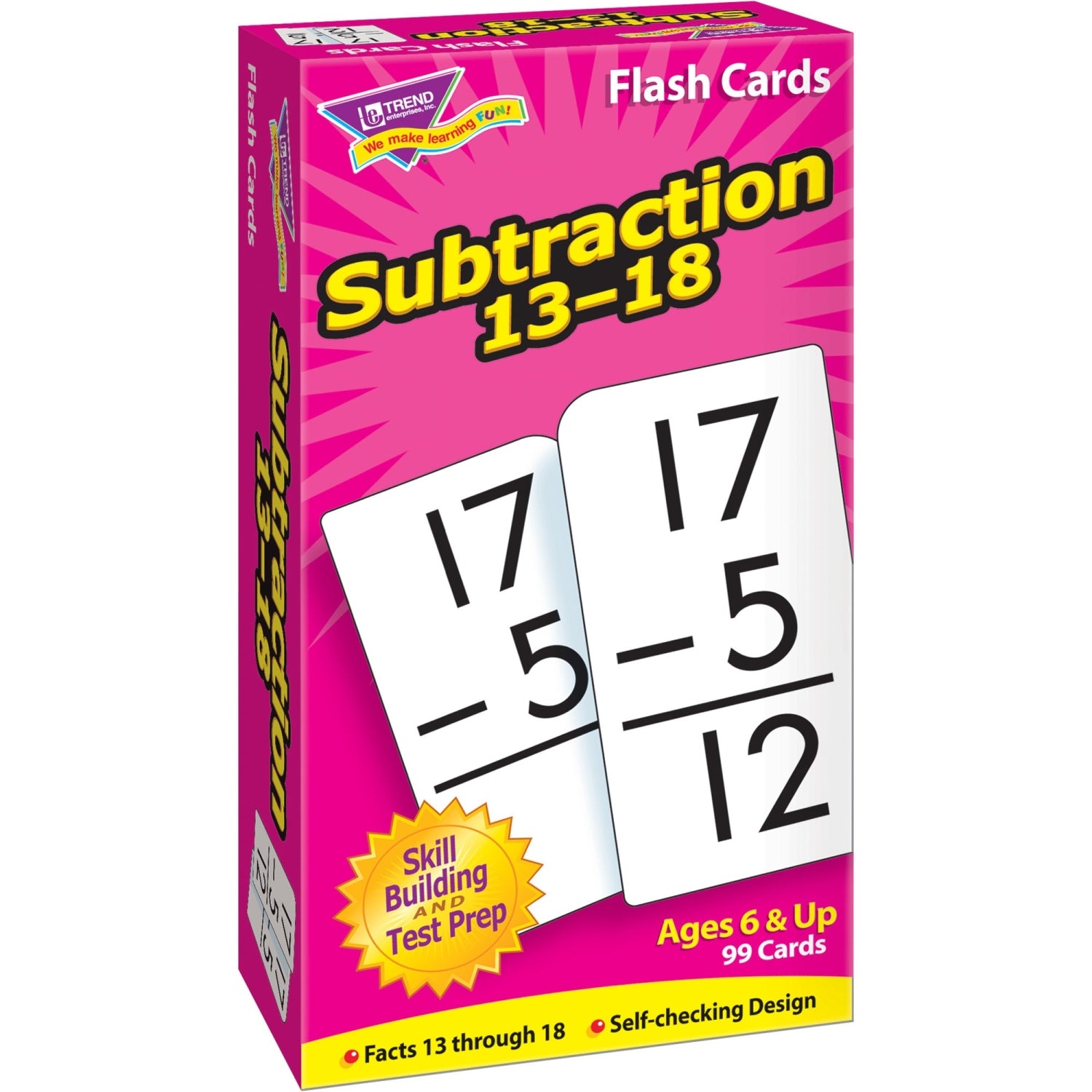 Subtraction 13-18 Skill Drill Flash Cards -