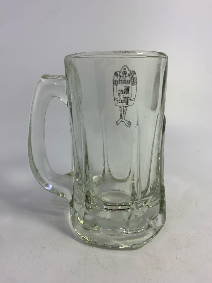 QUARTER KEG PUB CLEAR HEAVY GLASS MUG.