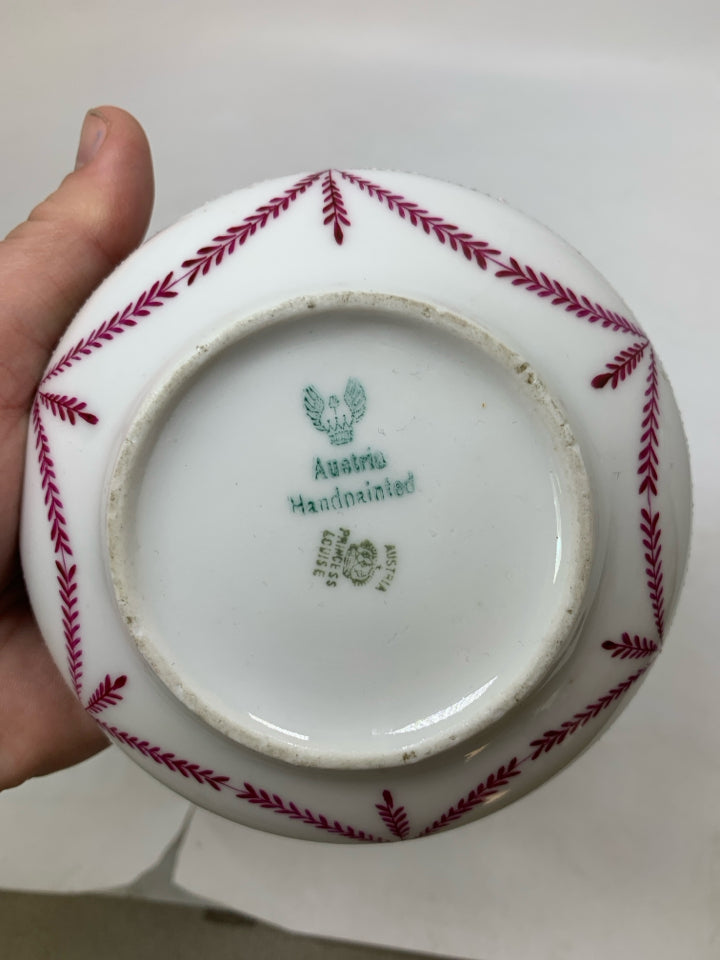 PRINCESS LOUISE HAND PAINTED FLORAL PORCELAIN TRINKET DISH.