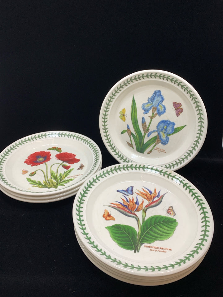 8 PORTMEIRION BOTANIC GARDEN SALAD PLATES.
