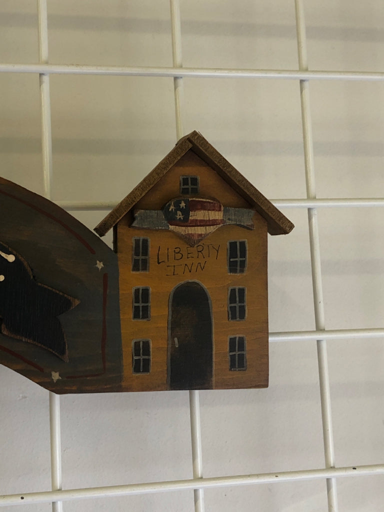 PRIMITIVE WELCOME "LIBERTY INN" WALL HANGING.