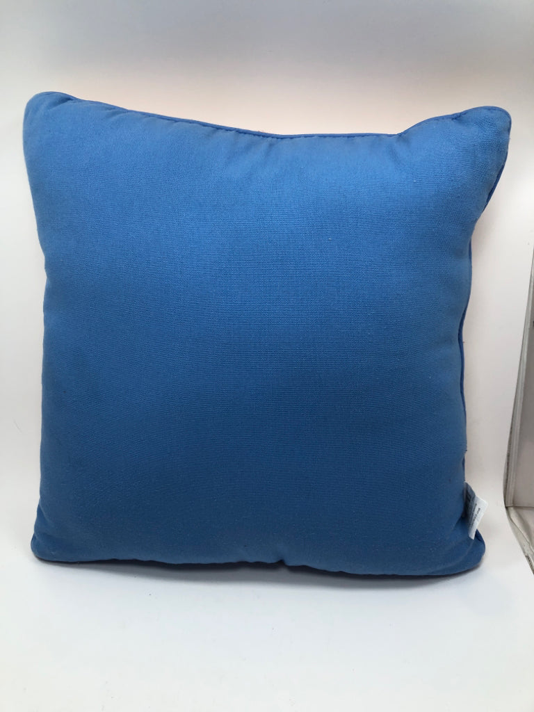 ORANGE & BLUE ACCENT PILLOW.