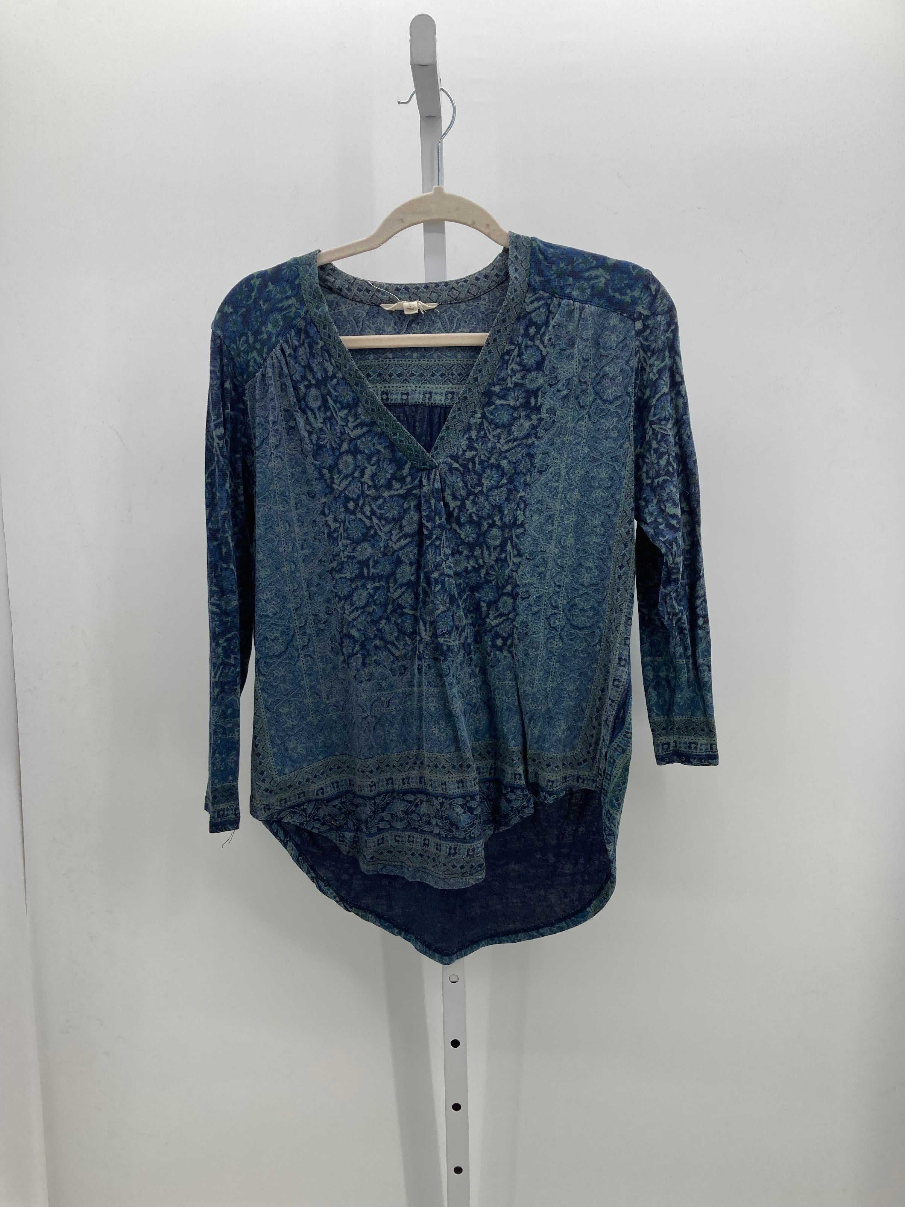 Lucky Brand Size Large Misses 3/4 Sleeve Shirt