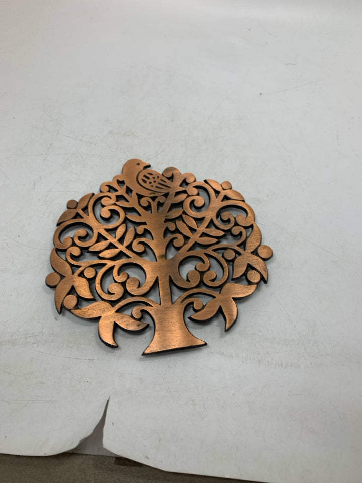 COPPER TREE W/ BIRD TRIVET.