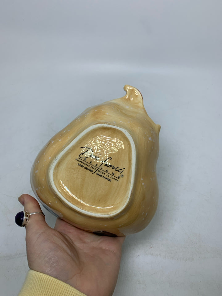 EMBOSSED PRIMITIVE SANTA BOWL.