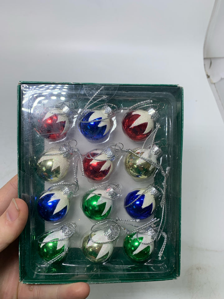 NIB KURT ADLER MINI GLASS ORNAMENTS.
