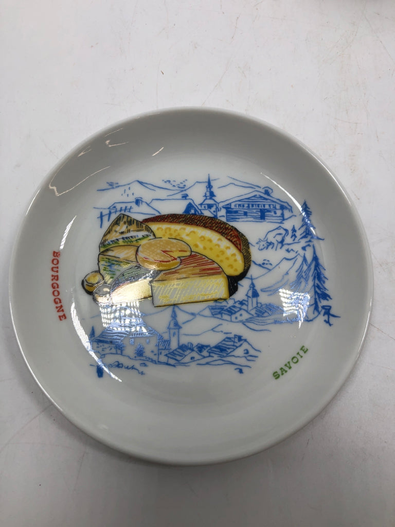 6 DECOR DE PARIS CHEESE PLATES.