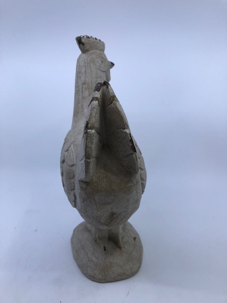 DISTRESSED RESIN STANDING CHICKEN.