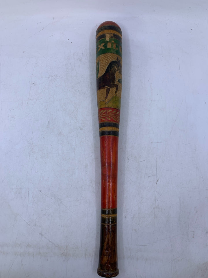 WOOD MEXICO CARVED BAT W/ DONKEY.