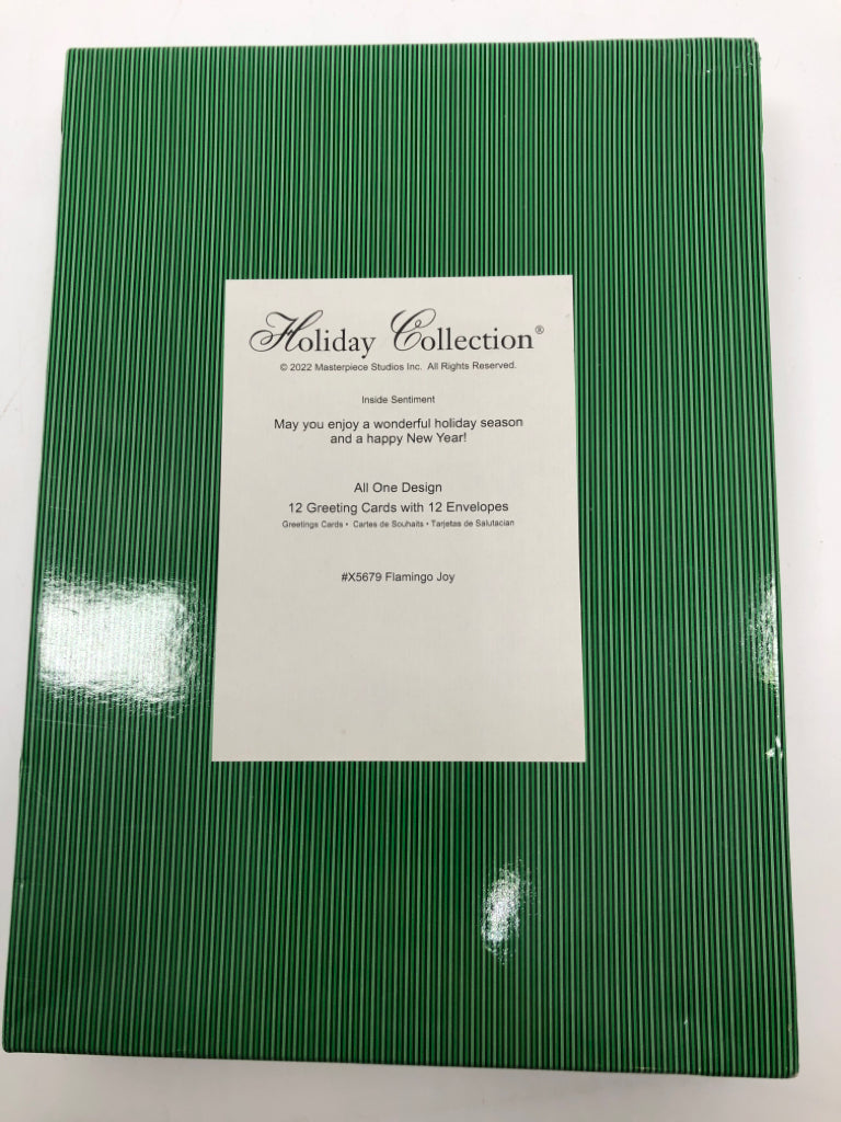 NIB 12 FLAMINGO HOLIDAY CARDS/ENVELOPES.
