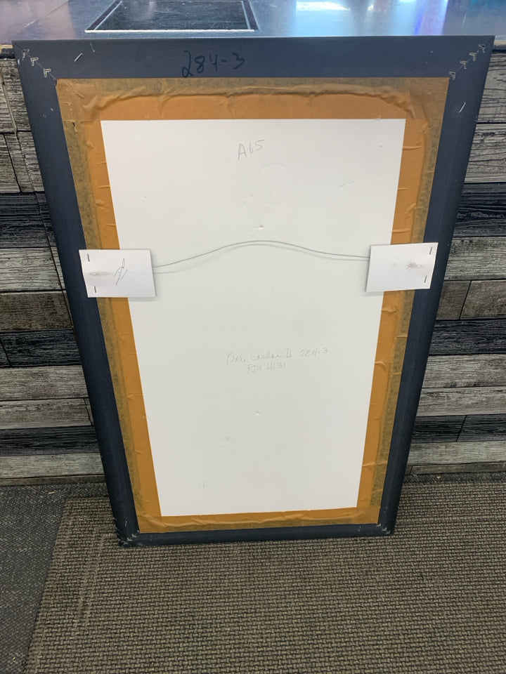 TROPICAL TREES PRINT IN BRONZE FINISH FRAME.