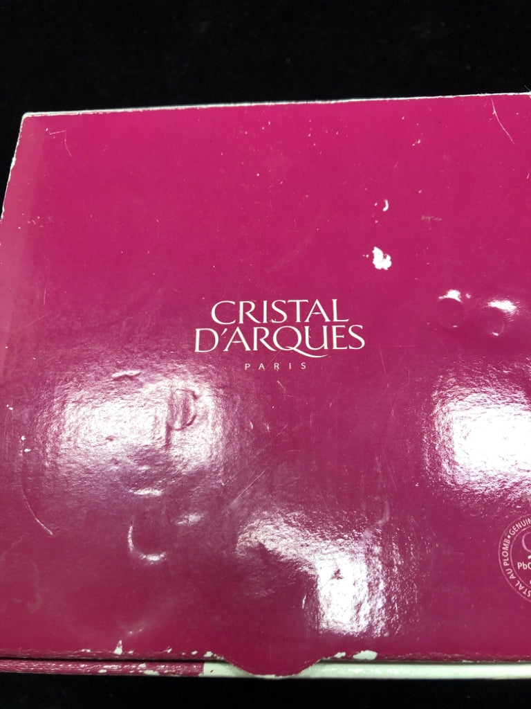 NIB 4 RED CRYSTAL GLASSES.