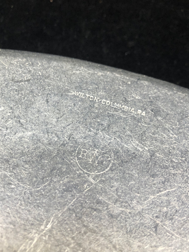 VTG PEWTER "GIVE US THIS DAY" BREAD DISH.