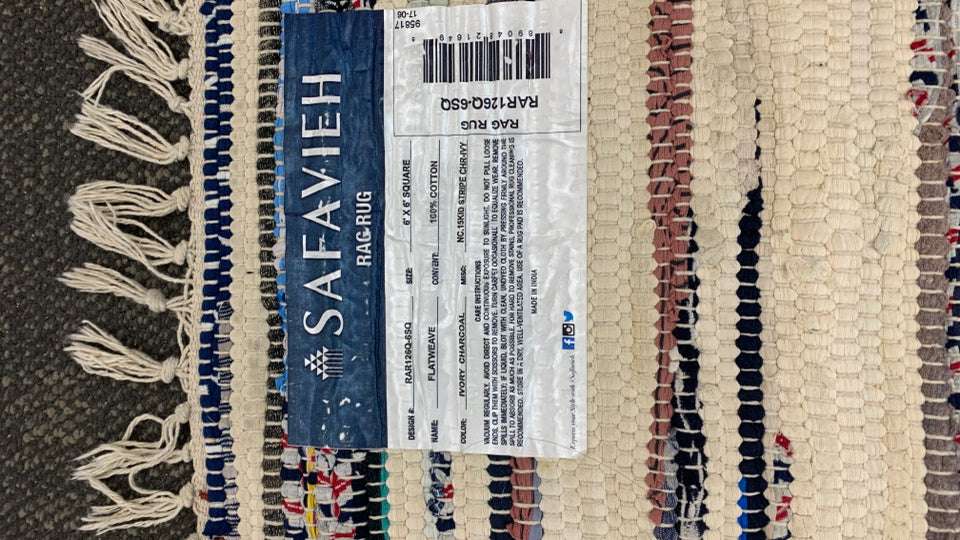 SAFAVIEH RAG RUG FLAT WEAVE COLORFUL.
