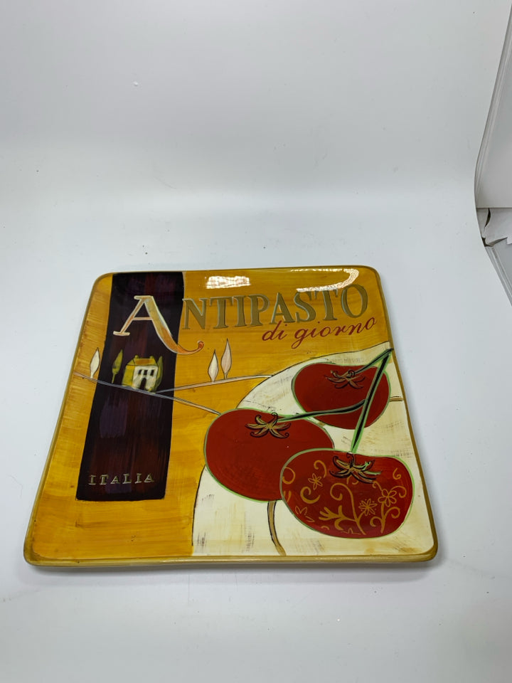 SQUARE ANTIPASTO SERVING PLATTER.