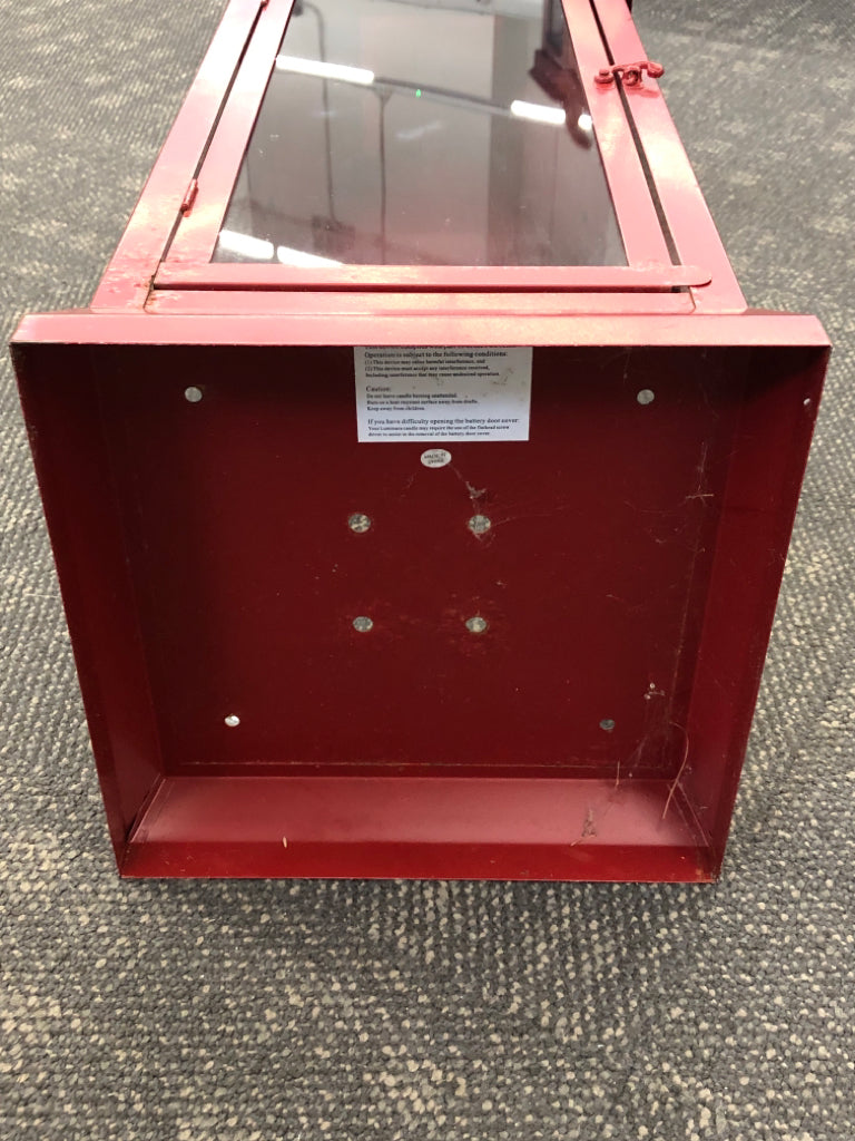 PRIMITIVE RED METAL LANTERN.