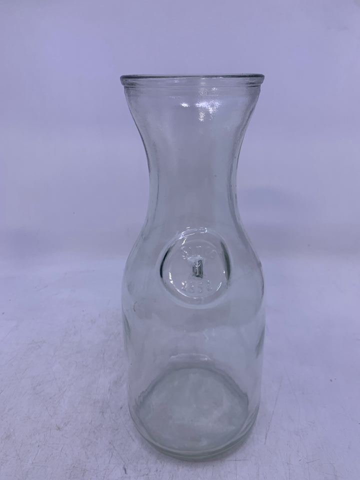 CLEAT GLASS PITCHER W/ EMBOSSED SINCE 1852.