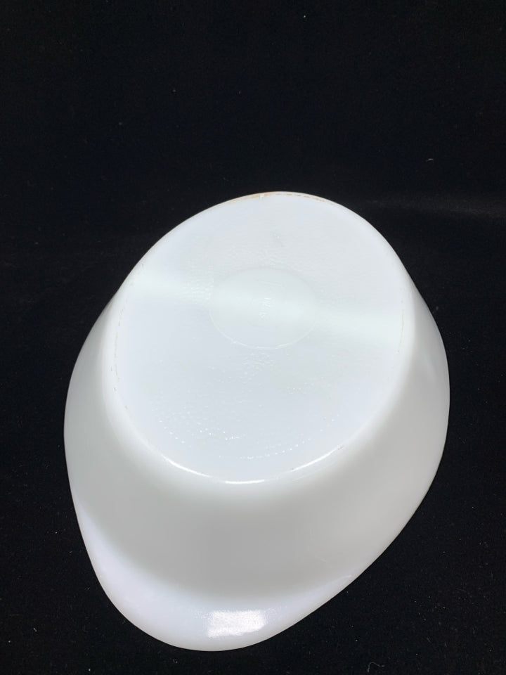 VTG MILK GLASS DIVIDED CASSEROLE DISH.
