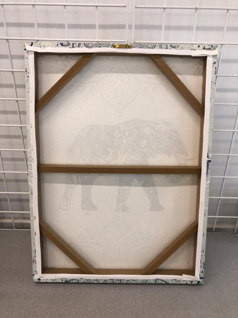 ELEPHANT MANDALA CANVAS WALL HANGING.