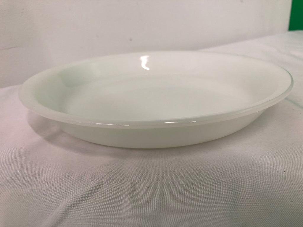 VTG MILK GLASS PIE DISH.