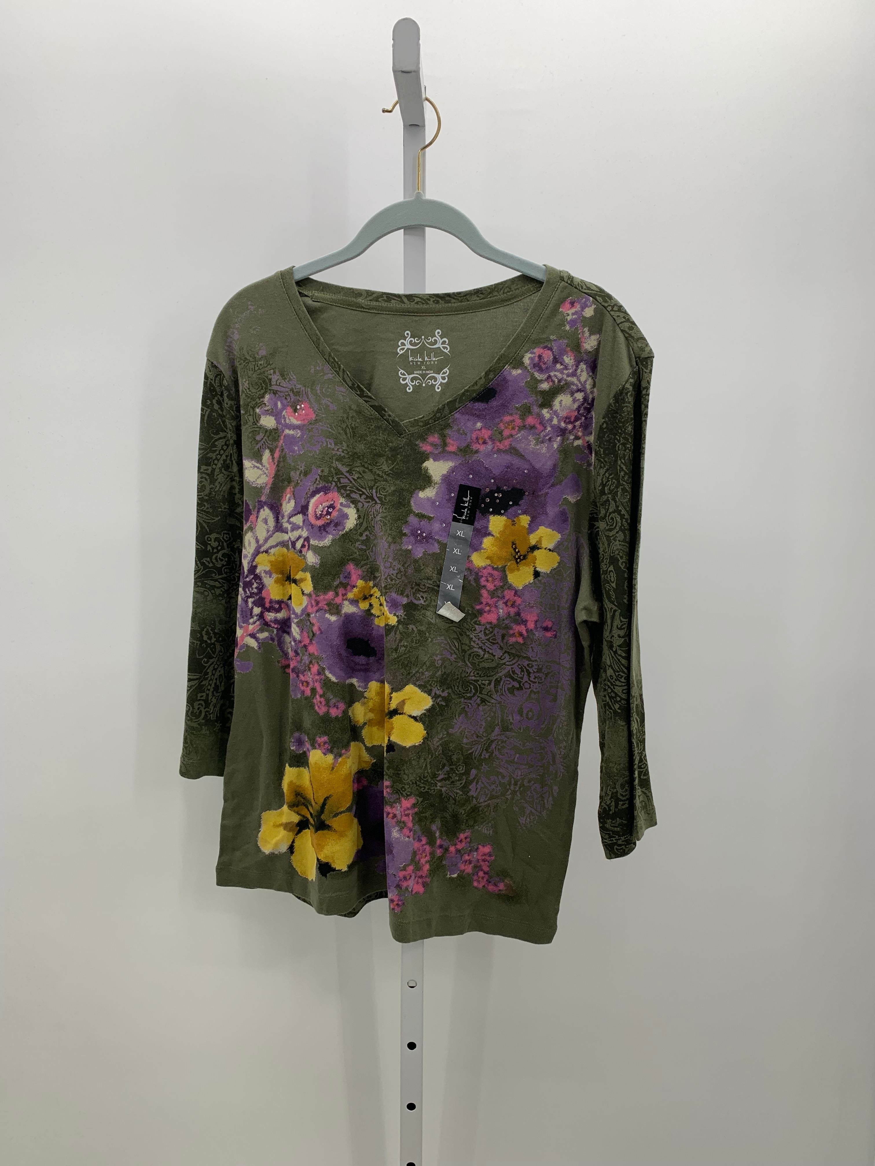 Nicole Miller Size Extra Large Misses 3/4 Sleeve Shirt