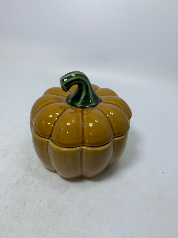 YELLOW PIER 1 PUMPKIN CANISTER.