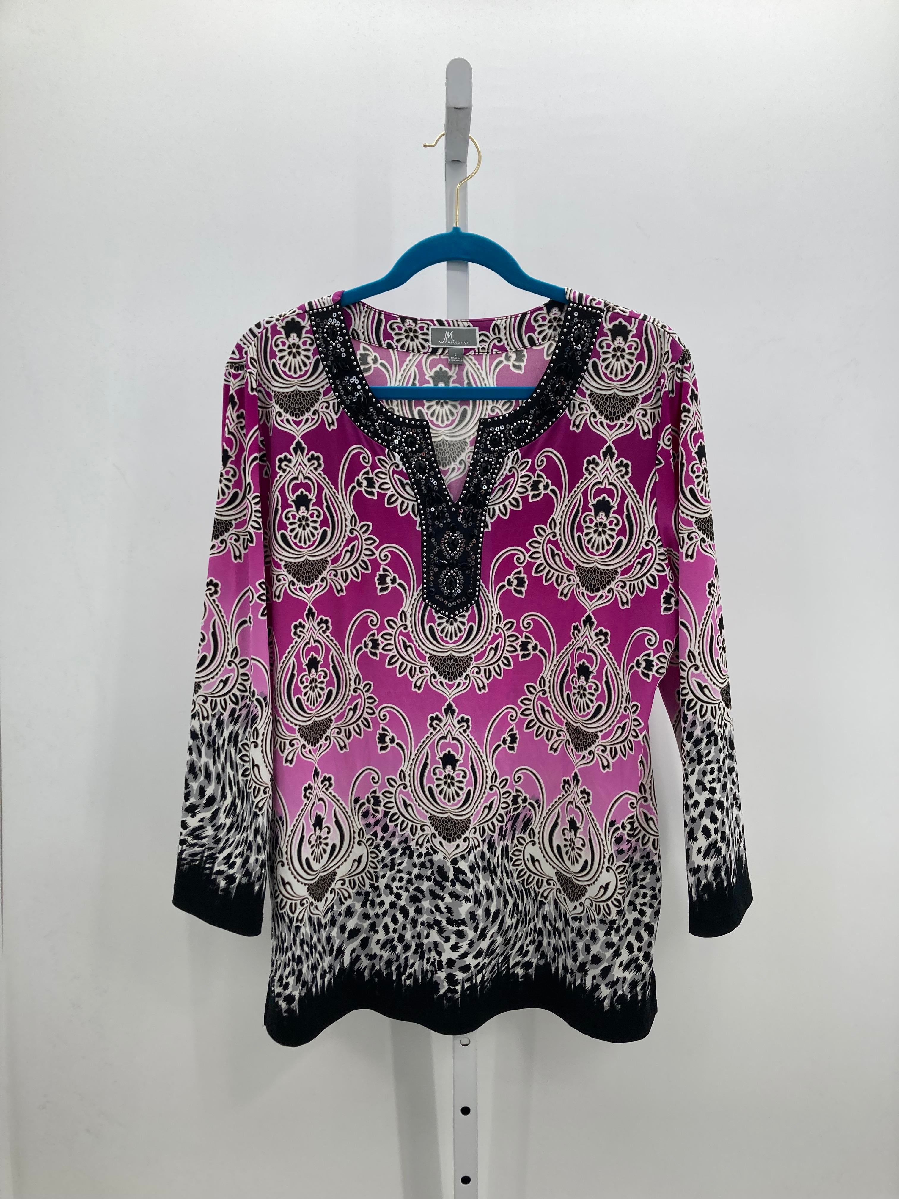 JM Collection Size Large Misses 3/4 Sleeve Shirt