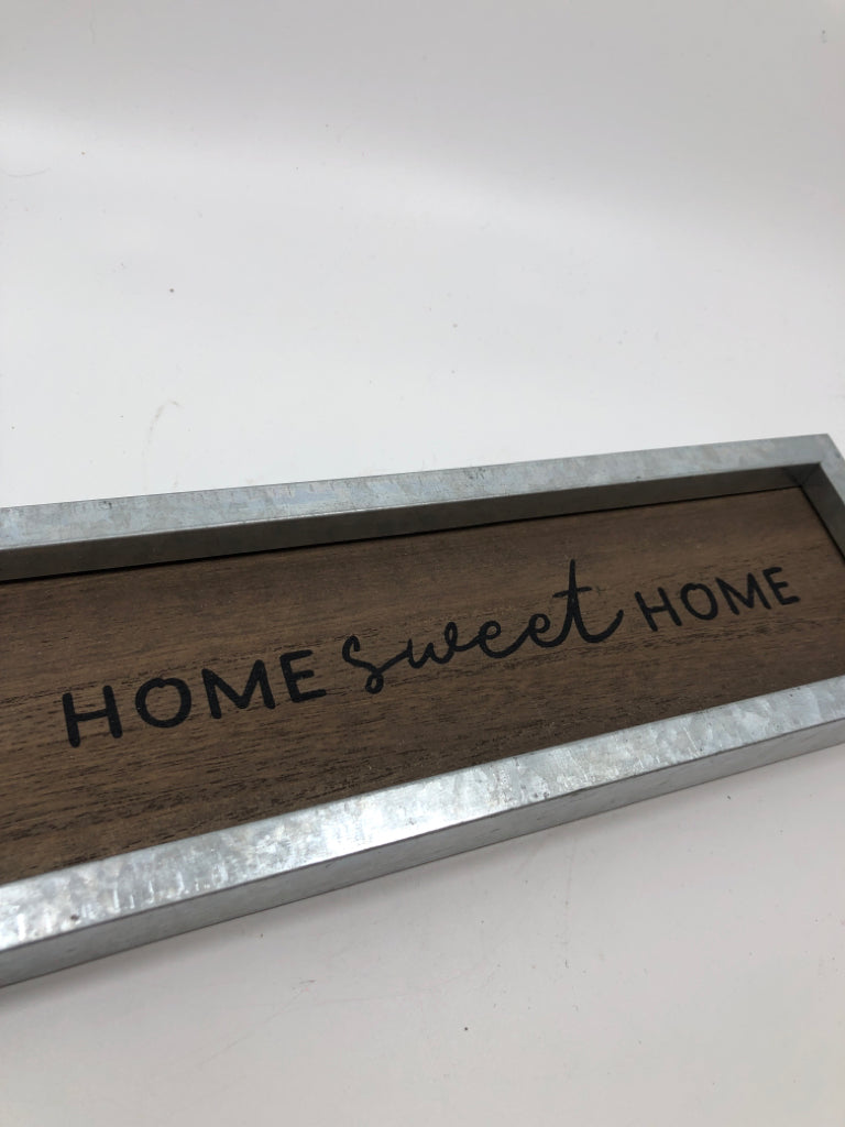 HOME SWEET HOME GALVANIZED BLOCK SIGN.