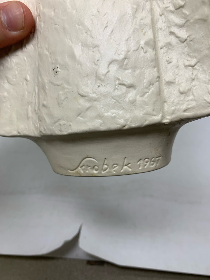 NUN BUST FIGURINE SIGNED KROBEK 1967.
