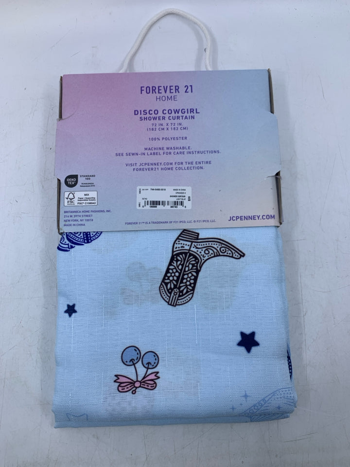 NIP DISCO COWGIRL THEMED SHOWER CURTAIN.