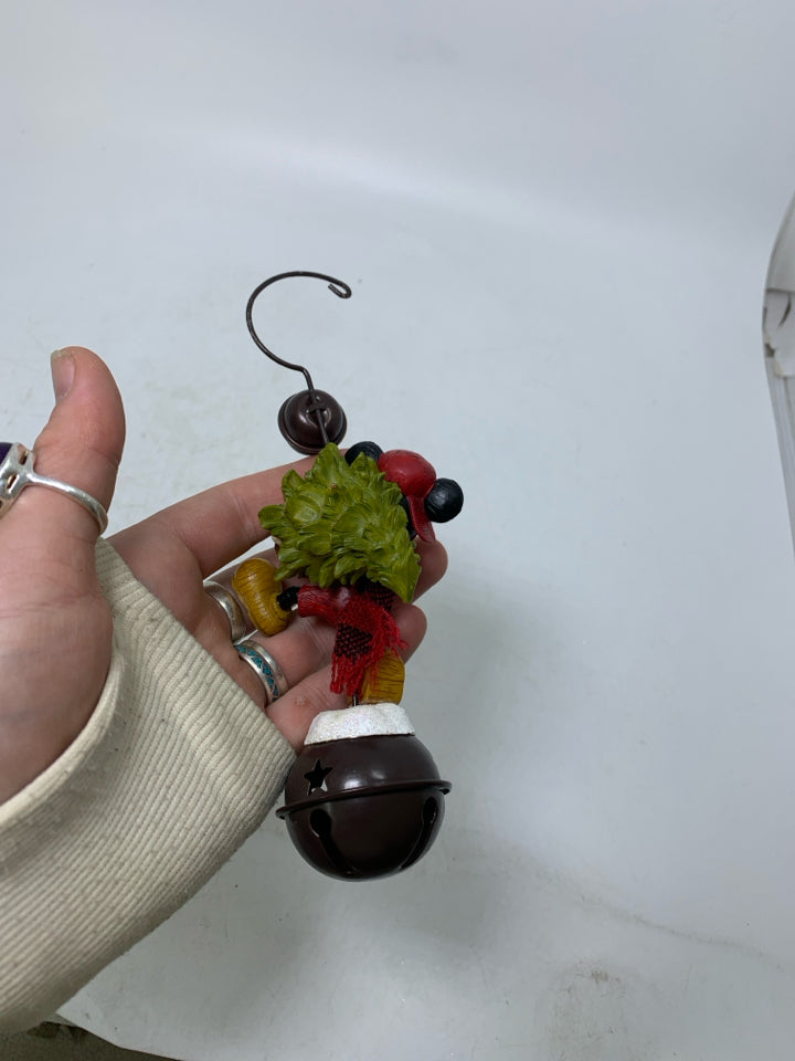 LUMBERJACK MICKEY MOUSE BELL ORNAMENT.