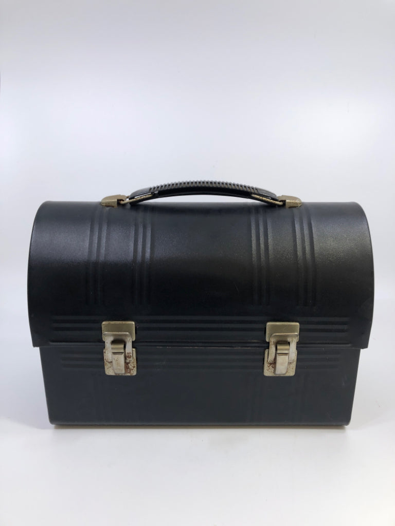 VTG BLACK METAL DOME BOX ALADDIN INDUSTRIES.